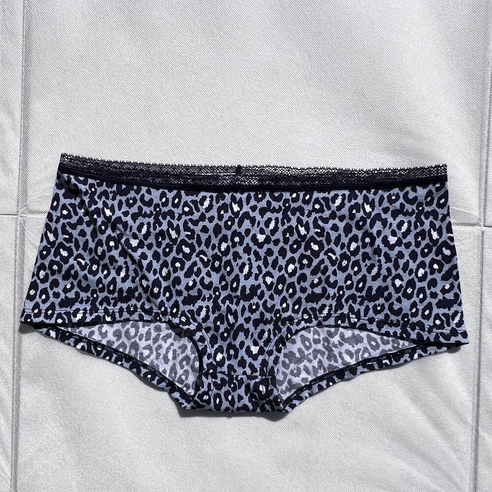 Cosabella Intimint Panties Blue Black White Animal Print Size L NWOT